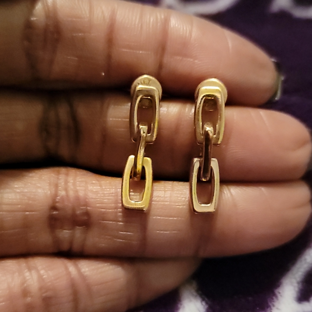 Gold zipper hook earrings